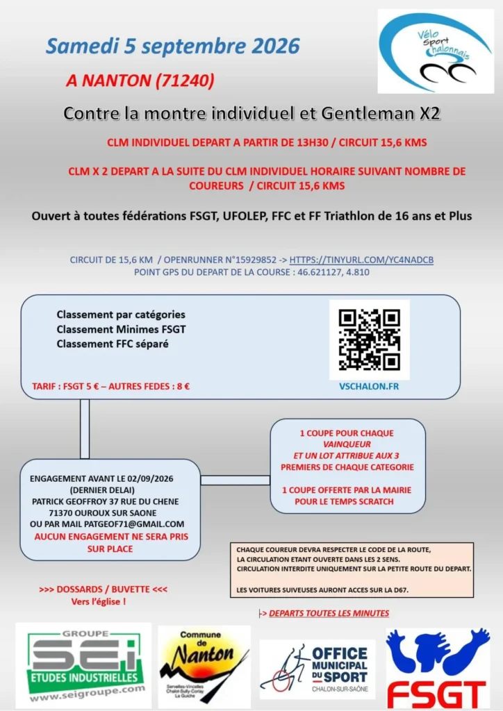 Contre la montre individuel et par équipe de 2 de Nanton (71)